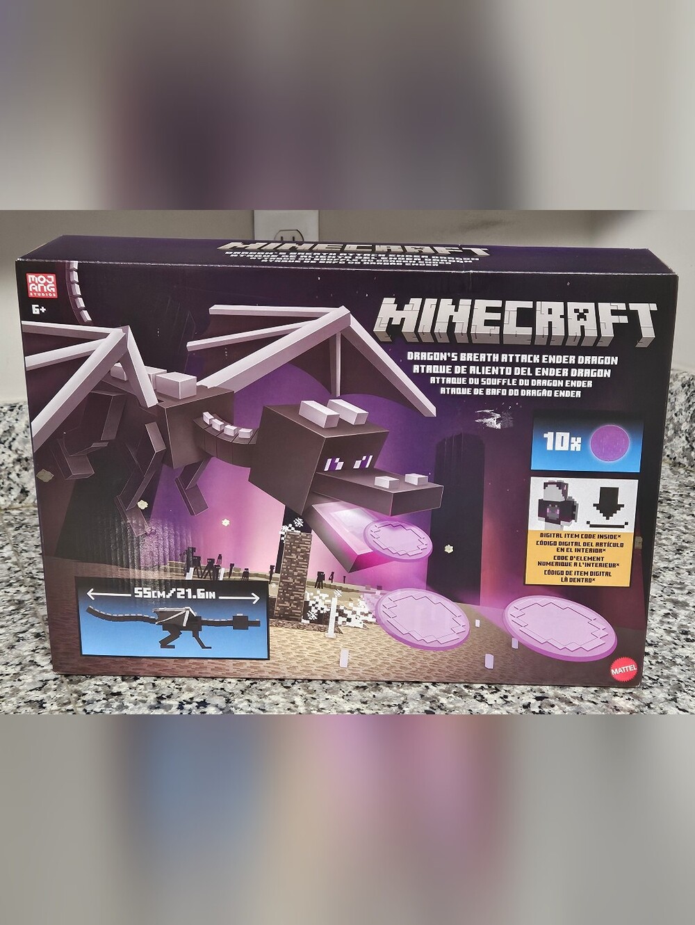 NIB Minecraft Dragon’s Breath Attack Ender Dragon Action Figure with 10 Discs